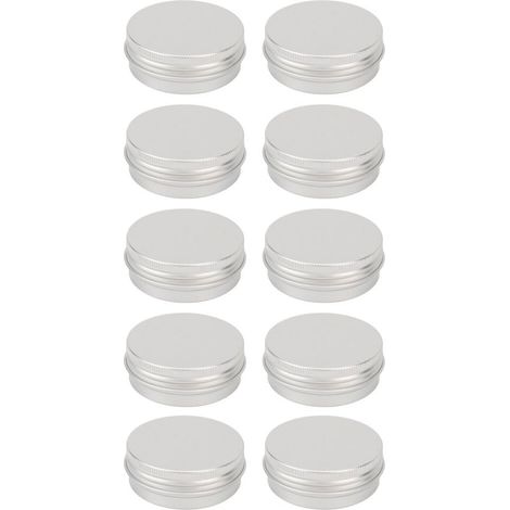 10 Pots Aluminium Ronds avec Couvercle à Vis pour Crèmes, Baumes et Produits Cosmétiques (1/5)