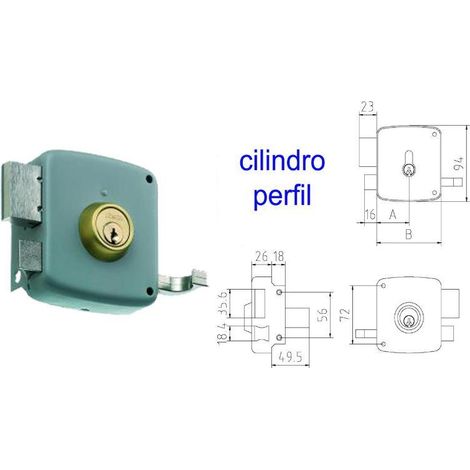 mcm cerradura sobreponer 2525p-100-dcha pintada cilindro perfil
