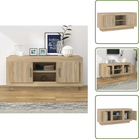 TV-Schrank Sonoma-Eiche 102x35x45 cm Holzwerkstoff - TV-Schrank - Holzwerkstoff Möbel - Sonoma-Eiche - Wohnwand - Entertainment Center (1/5)