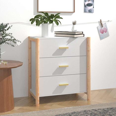 Buffet - Armoire de rangement Enfilade Blanc 62x38x70 cm Bois d'ingénierie BV564428 - BonneVie (1/5)