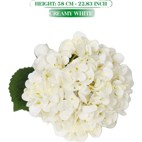 Fiori artificiali, bouquet di ortensie, decorazione realistica, bianco crema - 1 pezzo (1/2)