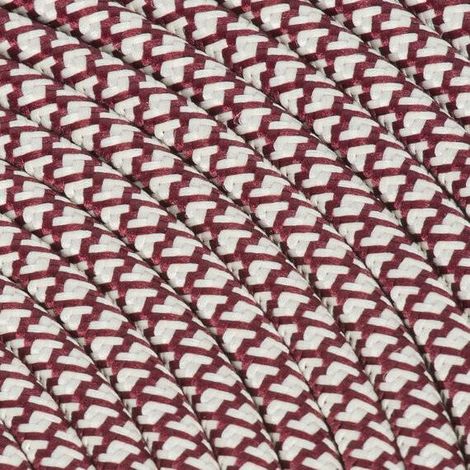 Fil Électrique Tissu Crème et Cerise 2x0,75mm² - Câble Électrique Textile de Qualité