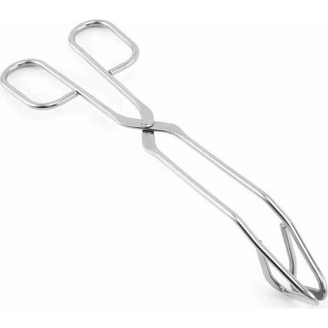 Heat-resistant hollow kitchen tongs for barbecue, stainless steel accessories, 1 unit (24 cm) - AquaForge (1/5)