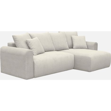 Sofá cama esquinero convertible de pana fina de 3 plazas (1/5)