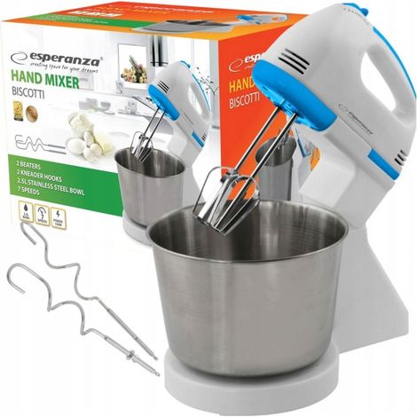 Leistungsstarker Handmixer mit Schüssel, Küchenmaschine, 2,5 l