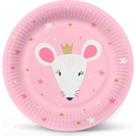 PAW - Piatti Carta Compleanno (23 cm) I 10 Pezzi I Piatti Usa e Getta - Animali, Topo, Rosa I Piatti di Carta per Feste, Vacanze, Matrimoni I 100% Biodegradabile I Colore: Magical Friends (1/5)