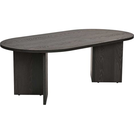 Table basse ovale 120x60x40 cm couleur marron foncé - TEONA (1/4)