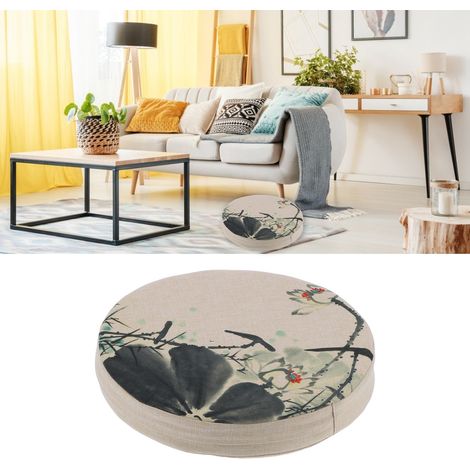 【Almohada】 Almohada para rodillas XL, antideslizante, lavable, estilo chino, tela de algodón y lino, cómoda, gruesa, 40 cm (1/5)