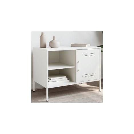Meuble TV blanc 68x39x50,5 acier (1/5)