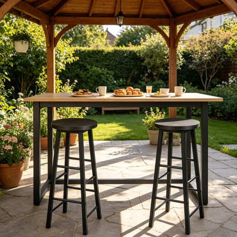 Tabourets de bar design, chaises hautes bistro pour cuisine, lot de 2 tabourets de comptoir avec repose-pieds, sièges de petit-déjeuner élégants, tabourets de table modernes (2 pièces). (1/5)