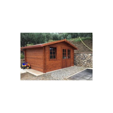 CASETTA DA GIARDINO IN LEGNO D' ABETE NORDICO(28mm) - cm 380X320cm -PAVIMENTO ESCLUSO- ITALFROM03
