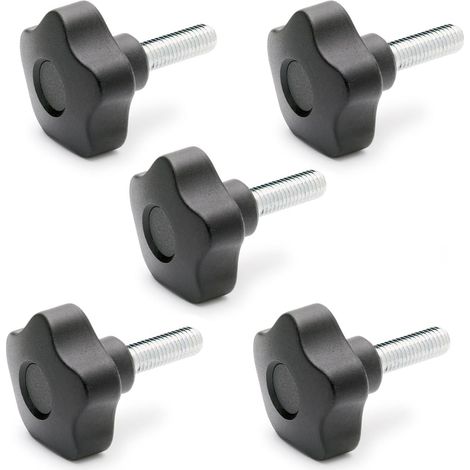 Vis à poignée étoile Vis à poignée GN 5337.2-40-M8-20 5 pièces Plastique Avec vis en acier Poignée 40 mm Filetage M8 x 20 (1/3)
