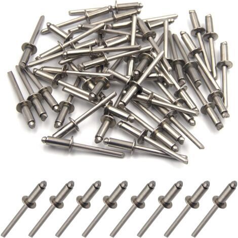 Lot de 50 rivets aveugles en acier inoxydable 304 (4,8 mm x 16 mm) (1/3)