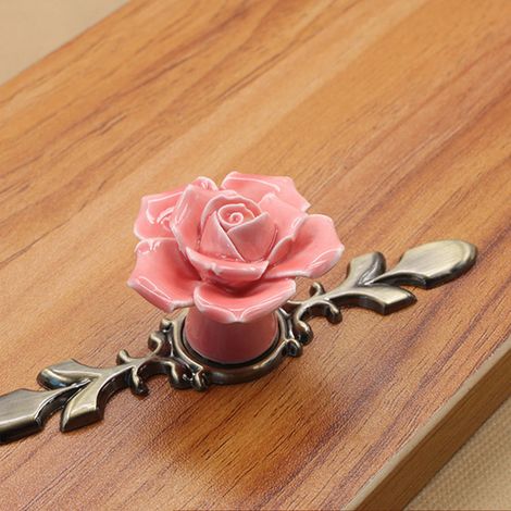 Möbelgriff aus rosa Keramiklegierung, Griff für Tür, Schublade, Schrank, Kommoden, Beschlag Nr. 1
