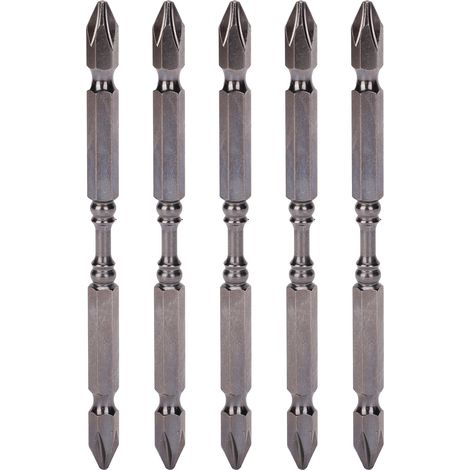 5 pièces embouts de tournevis électrique 2 têtes antidérapage acier allié outil manuel quincaillerie type C 110 mm (1/5)