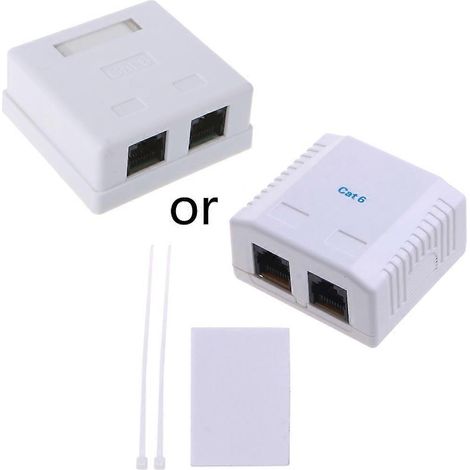 RJ45-Anschlussdose CAT6 8P8C Netzwerkanschluss 2-Port Buchse Desktop-Box