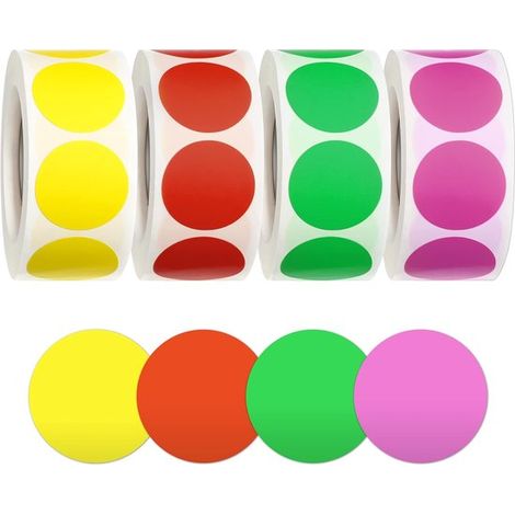 2000 etiquetas adhesivas, 25 mm, Etiquetas de puntos, Etiquetas de puntos, Puntos de marcado, Etiquetas redondas, Etiquetas adhesivas (1/5)