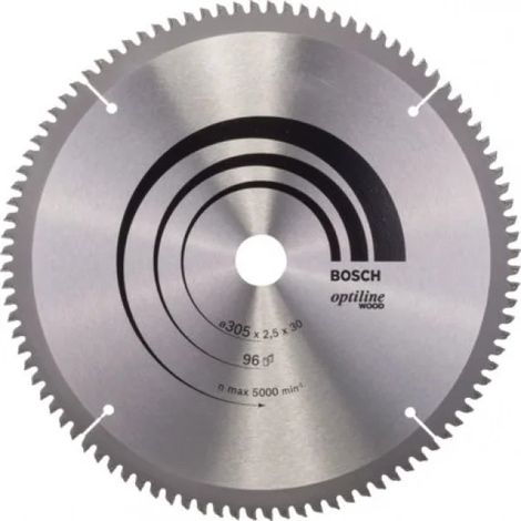 Bosch Accessories Optiline 2608640442 Lama circolare in metallo duro 305 x 30 x 2.5 mm Numero di denti: 96 1 pz.
