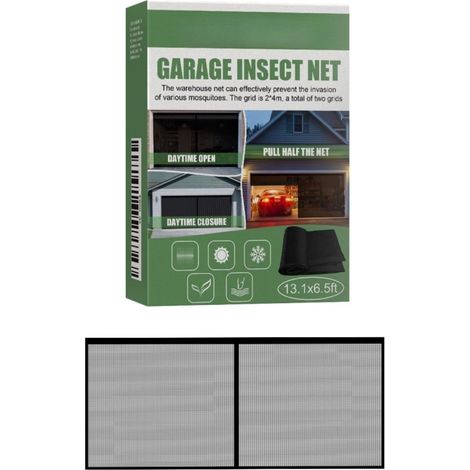 Moustiquaire rétractable en fibre de verre pour porte garage, 2 x 4 m (1/5)