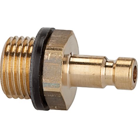 Riegler Nippel für Kupplungen NW 2,7, Messing blank, G 1/8 AG, SW 11 (1/2)