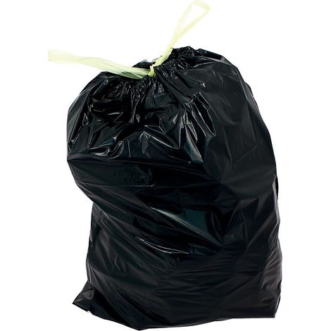 Sacs poubelles 50 litres avec liens coulissants l680 x h750mm épaisseurs 26 microns cartons de 200 sacs