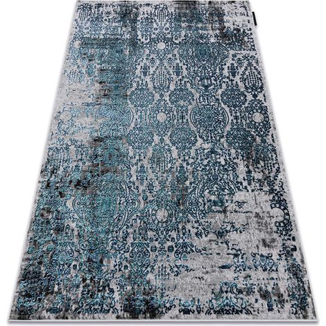 Modern DE LUXE Teppich 2081 Ornament vintage - Strukturell blau / grau blue 160x220 cm