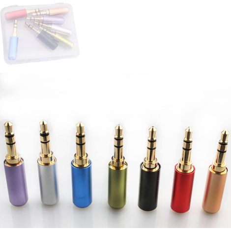7Pack fiche connecteur Jack 3.5mm stéréo mâle,prise jack 3.5 a souder 3 poles TRS prises de réparation pour casque,adaptateurs Audio 3,5 mm (1/8 ") ,pour réparation de Casque stéréo DIY (1/5)