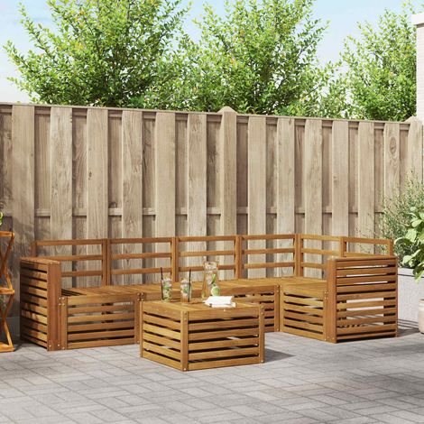 Sofagarnituren 6 pcs Natur Massivholz Akazie (1/5)