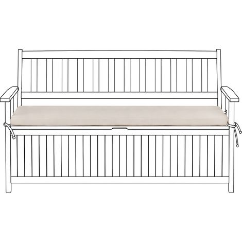 Cojín para banco de jardín con lazos funda extraíble tela de olefina exterior beige Sovana (1/5)