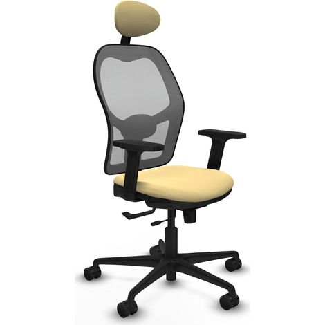 Silla de oficina piqueras y crespo Jorquera crema cuero sintético (1/2)