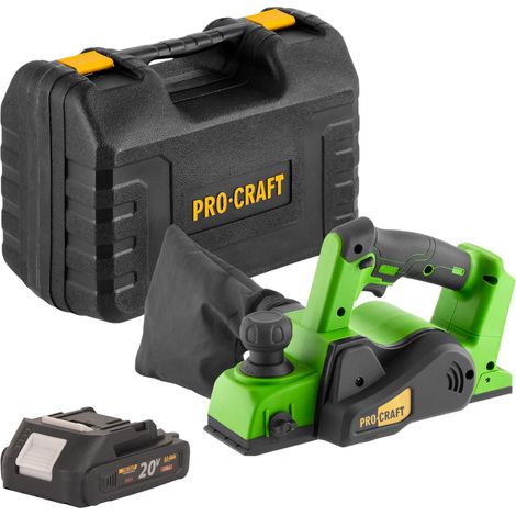 Procraft PE20BLbb Pialla a batteria 20 V 82 mm Brushless + 1x batteria 2,0 Ah + valigetta - senza caricabatteria