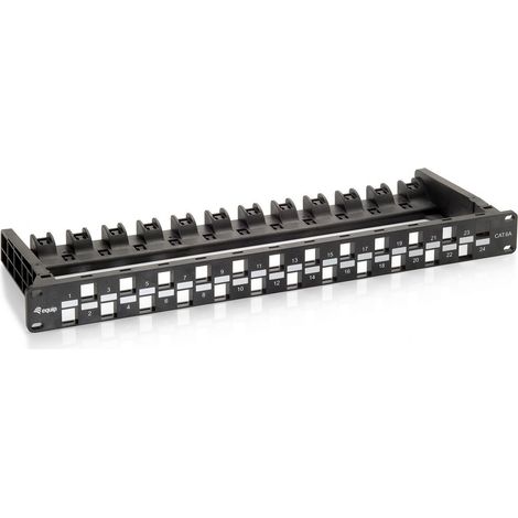 Patch panel vacio cat.6a 24 puertos keystone 1u