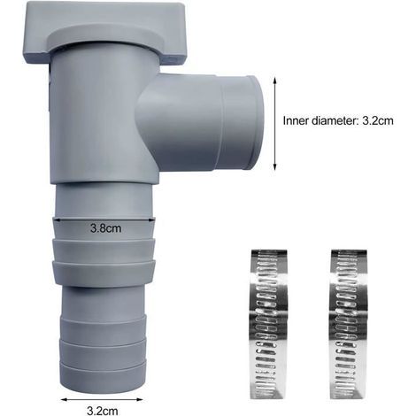 Vanne Double Piscine - Raccord Tuyau 32/38mm avec Joints Antifuite (Lot de 2) (1/3)