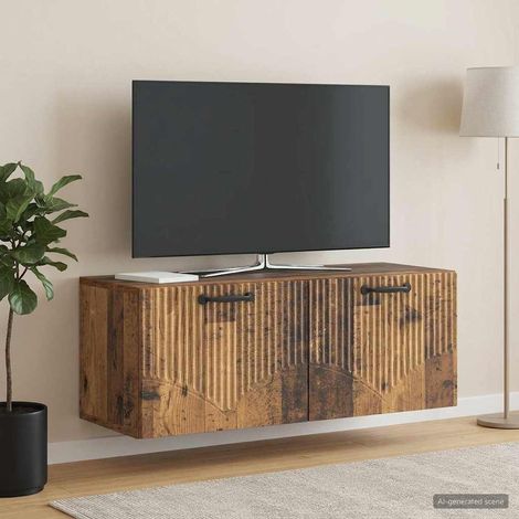 Wandmontierter TV-Schrank Altholz 78,5 x 31 x 30 cm (1/5)