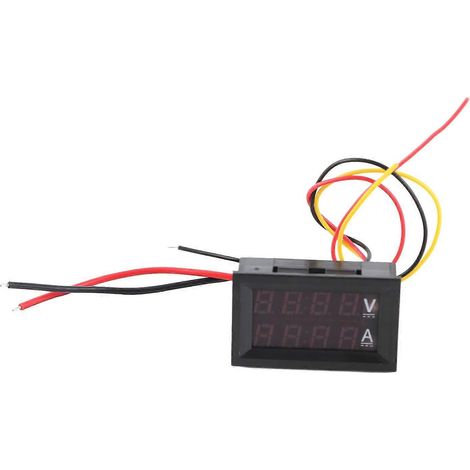 Digitales Voltmeter/Amperemeter mit 4-stelliger LED-Anzeige, Spannungs- und Strommessgerät, DC 0–200 V, 10 A