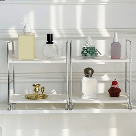 Kosmetik-Organizer aus PP-Eisen fürs Büro, abnehmbarer 2-stöckiger Kosmetik-Schreibtisch-Organizer, Marke/Modell/PP Iron (1/5)