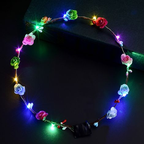 Couronne florale LED pour mariage, bandeau lumineux pour fêtes et soirées (1/5)