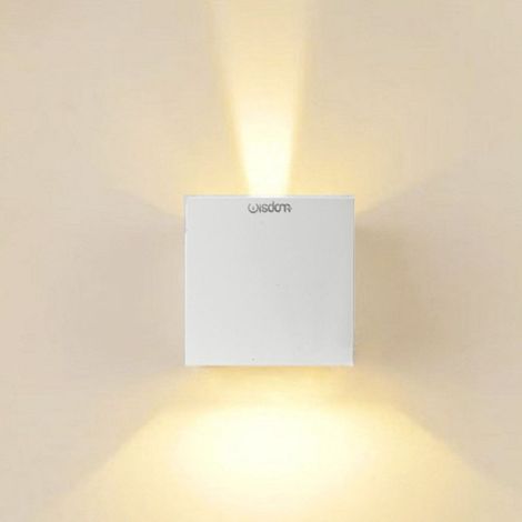 Wisdom - Applique Led Cubo Lampada Da Parete Wisdom 6w 810lm Luce Regolabile Updown Ip65 - -Bianco Caldo -