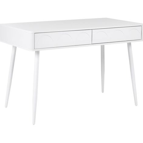 Scrivania per l'ufficio domestico con cassetti in truciolato 120 x 60 cm bianca Eslane