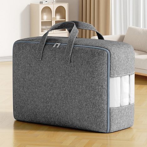 Sac De Rangement - Tissu Non Tissé - 70 x 50 x 30 cm - Fermeture Éclair Double - Poignées Renforcées - Ouverture Supérieure Complète - 1 Pièce (1/5)