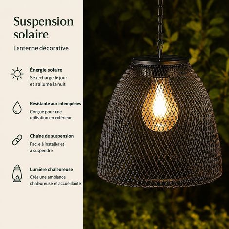 Suspension solaire d'extérieur en fer pour jardin et terrasse réf 3052 23 × 23 × 17 cm 1 kg – Livraison gratuite