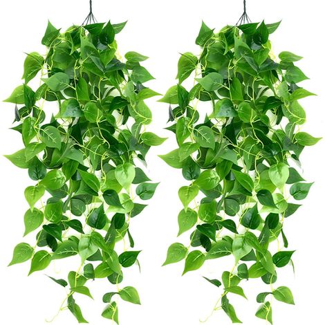 2 pezzi di ghirlanda di piante di edera artificiale, ghirlanda di edera finta sospesa artificiale da 100 cm, adatta per matrimoni, giardino, cesti appesi, corridoio, decorazione murale