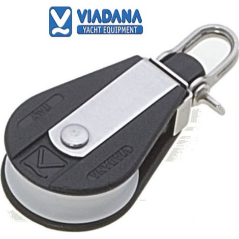 Poulie simple B block 8mm avec manille viadana