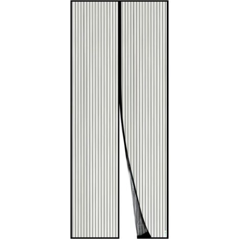 Moustiquaire Magnétique Pour Porte, Rideau en Maille, Joint Magnétique de Haut en Bas avec Fermeture Automatique, Maintient l'air frais à l'intérieur (90x210cm, Noir) (1/5)