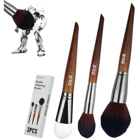 Kit de Brosses de Nettoyage pour ModéLisme, 2 Souples Et 1 Rigide Rigide Pinceau Maquette Pour Statues Artisanat Militaire, Brosse à épousseter pour échelle militaire, loisirs créatifs (1/5)