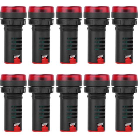 Packung mit 10 BERM® AD16-22SM LED-Warngeräten mit akustischem Signal, rotem Blinklicht, 12V AC/DC-Netzteil. (1/5)