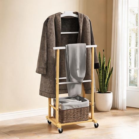SunJet Porte-manteau, vestiaire sur pied, Valet de chambre en bambou - Réf. DNVAWYN3U54M (1/5)