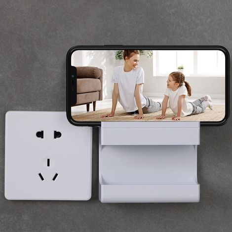 Wandhalterung für Handy- und TV-Fernbedienung – Organisationsset mit starkem Klebstoff (Robuster Kunststoff, 97 x 36 x 86 mm, schwarz, 1 Stück) (1/5)