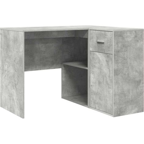 Maison Exclusive - Bureau d'angle avec tiroir Gris béton 102 x 88 x 75 cm