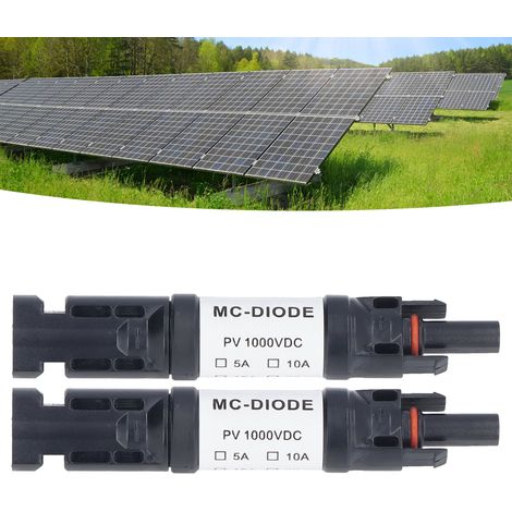 Packung mit 2 1000V Solar-Photovoltaik-Steckverbindern mit integrierter MC4-Diode und Rückstromschutz (15A) (1/5)